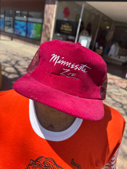 Vintage Minnesota Zoo Maroon Corduroy Hat – NOS (New Old Stock)