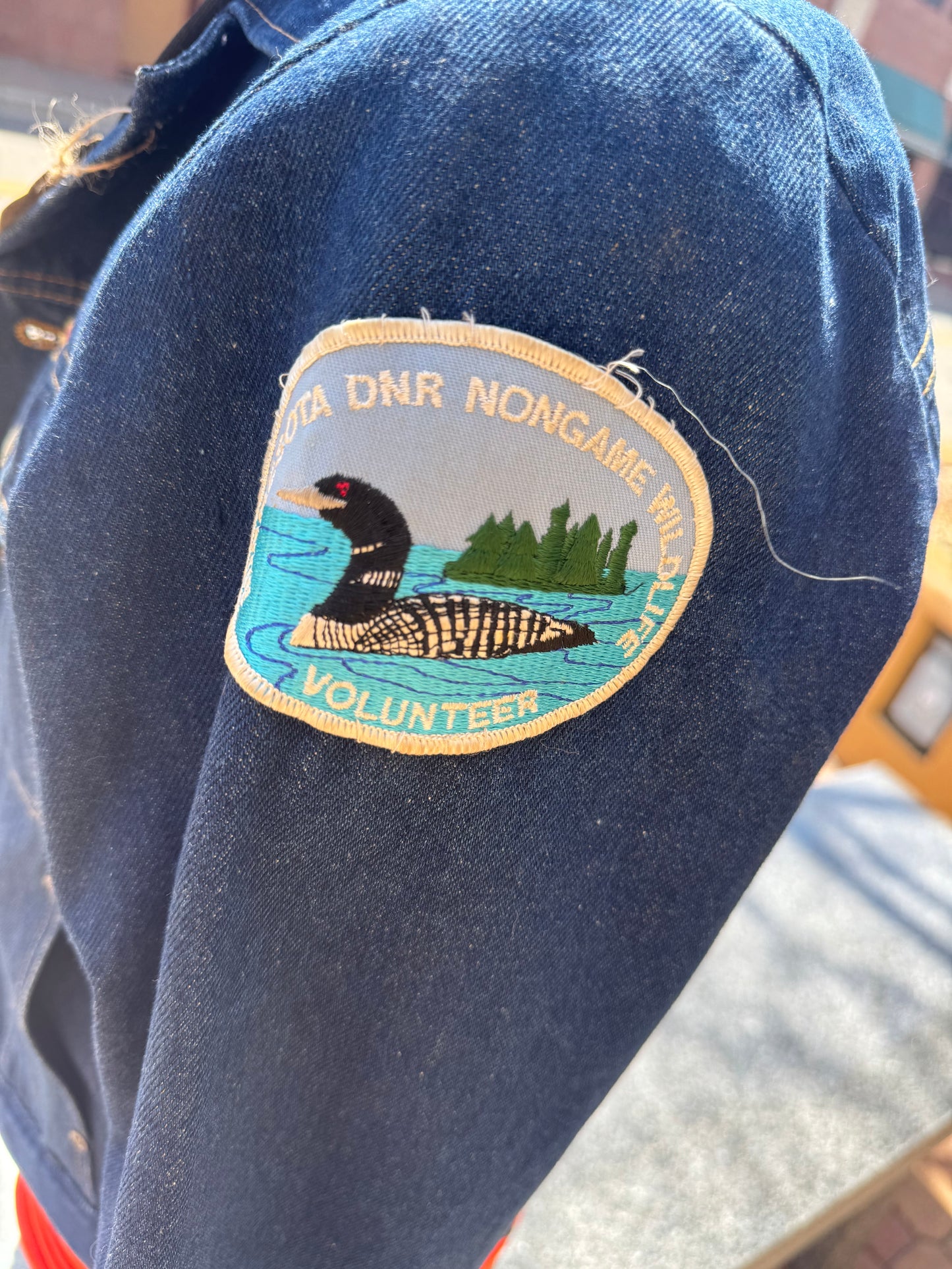 Vintage 1980s Rustler Medium Denim Jacket – Minnesota DNR Non-Game Wildlife Volunteer Patch